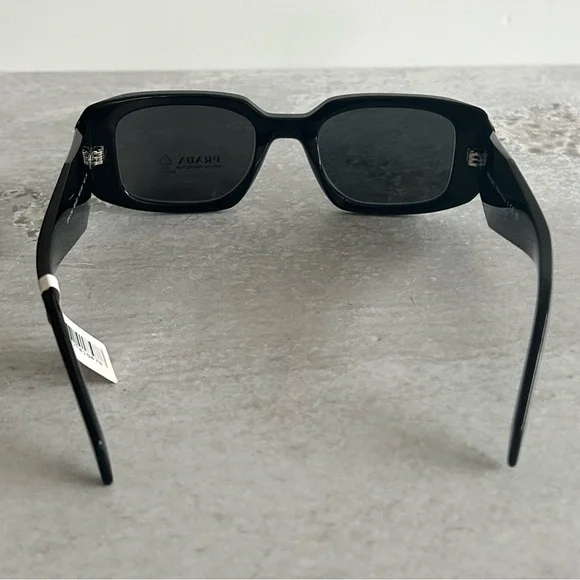 Prada PR 17WS 1AB5SO Runway Symbole Rectangular Sunglasses, Black/Dark Grey NWT - Picture 14 of 17